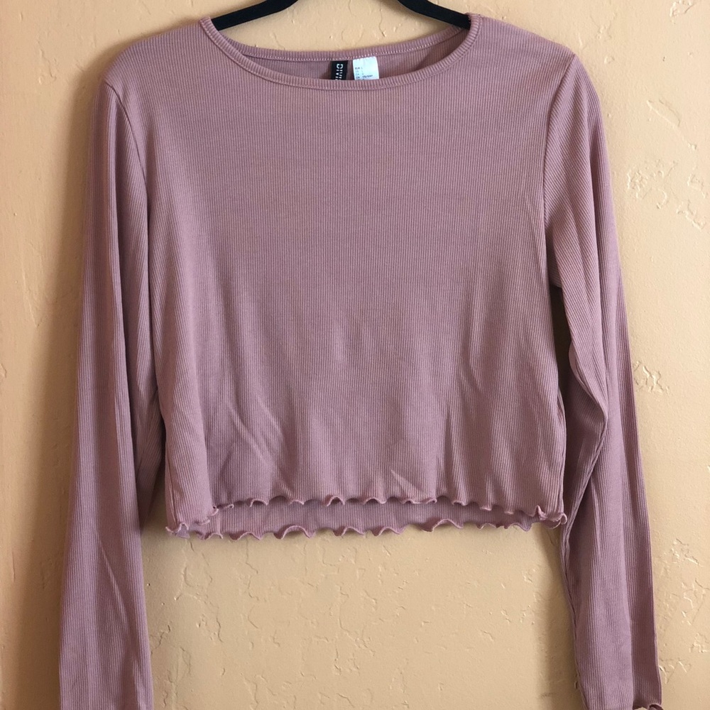 Cropped Blush Ruffled Long Sleeve